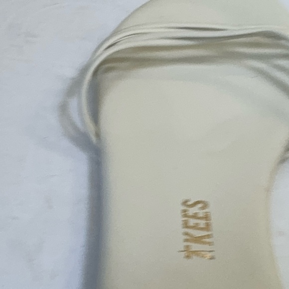 TKEES NEW Strappy Leather Sandals Slides Flats Mules Minimalist Neutral White 7 - Picture 5 of 11
